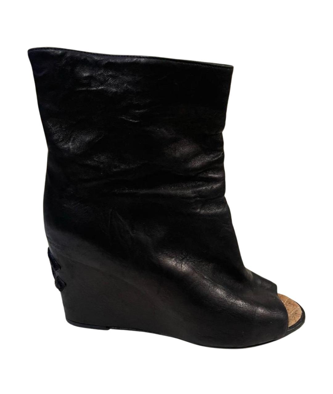 CHANEL Черные кожаные ботильоны, фото 1