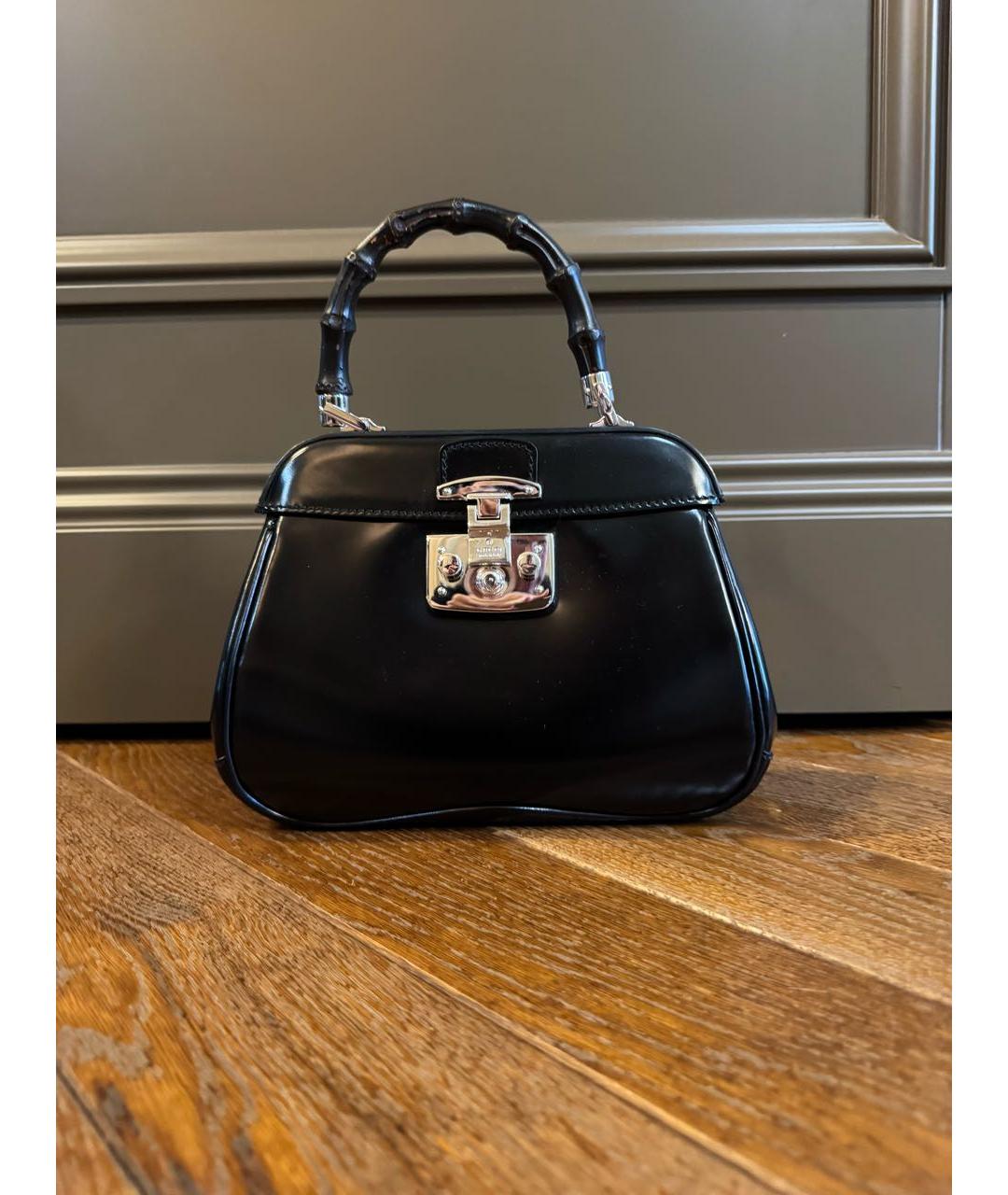 GUCCI Черная кожаная сумка с короткими ручками, фото 7