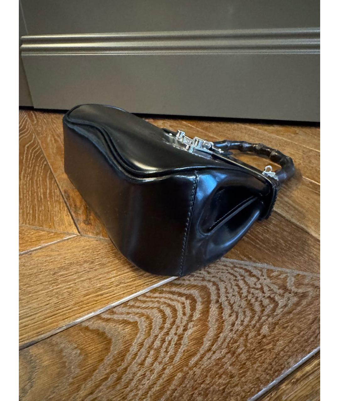 GUCCI Черная кожаная сумка с короткими ручками, фото 6