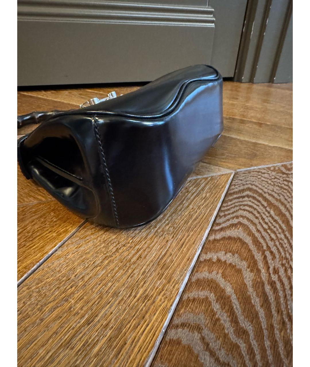 GUCCI Черная кожаная сумка с короткими ручками, фото 5