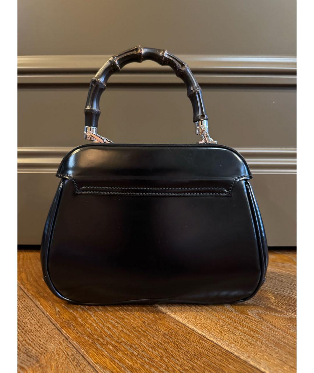 GUCCI Черная кожаная сумка с короткими ручками, фото 3