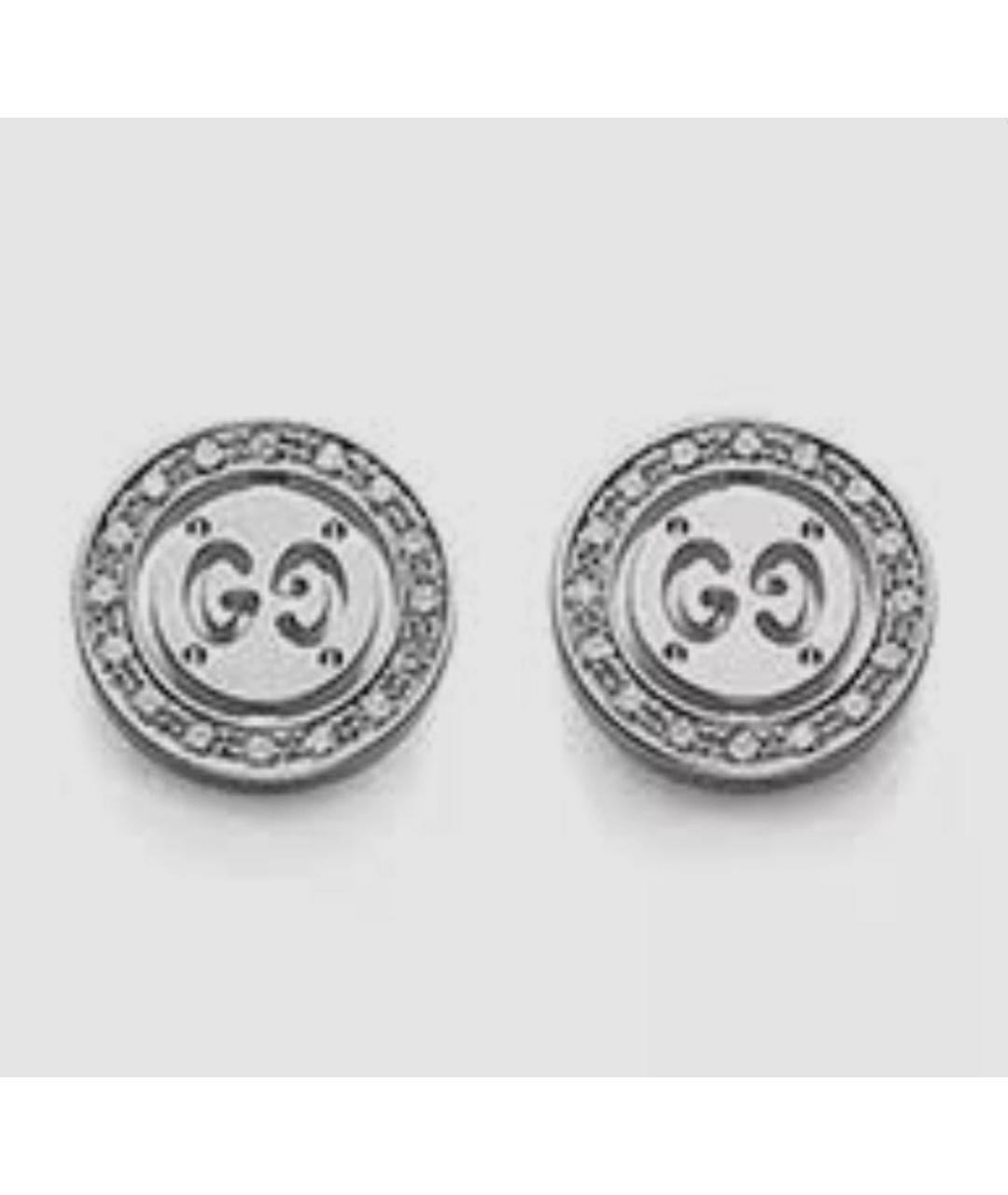 GUCCI Серебряные серьги из белого золота, фото 5