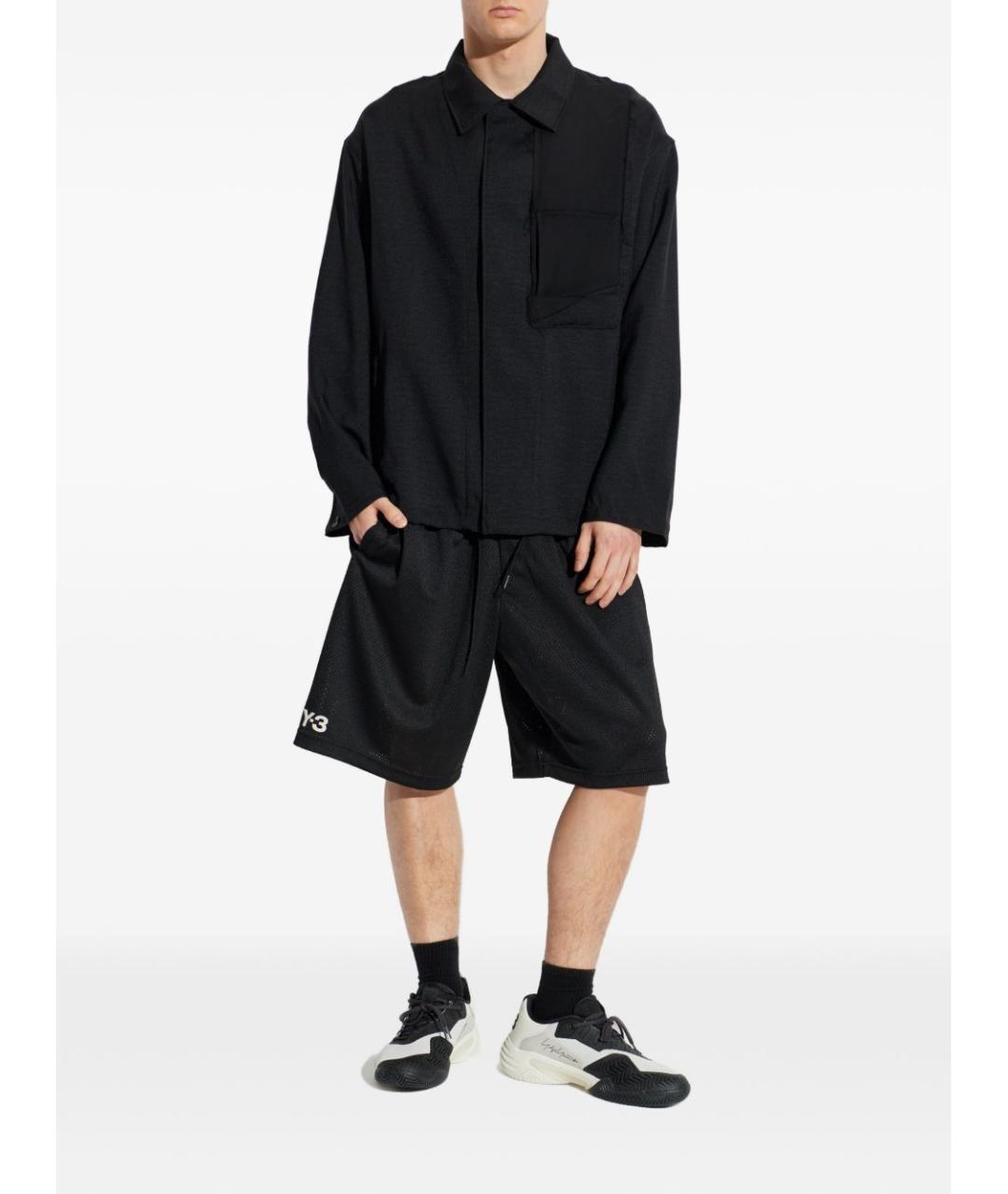 Y-3 Черные полиэстеровые шорты, фото 5