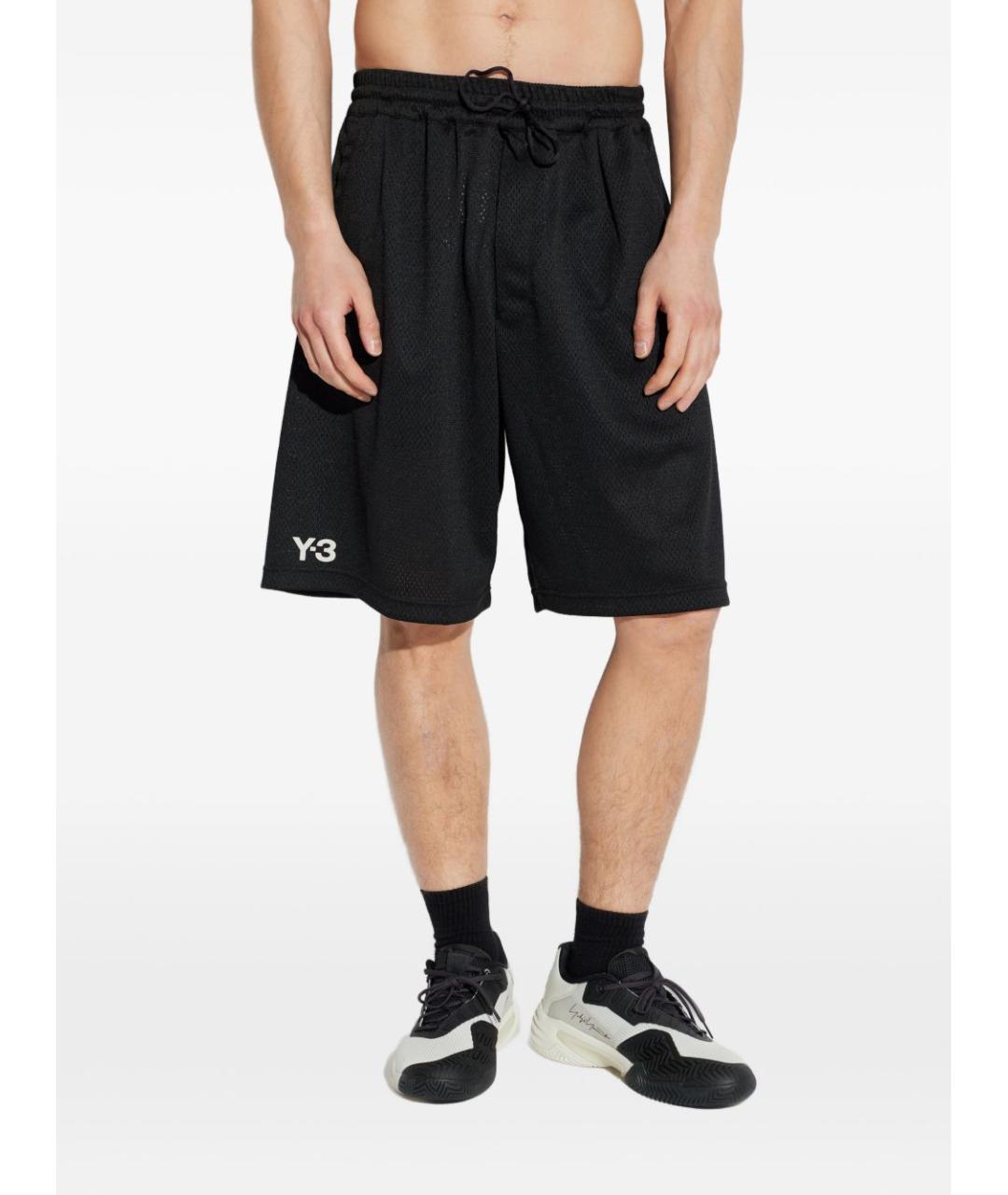 Y-3 Черные полиэстеровые шорты, фото 4