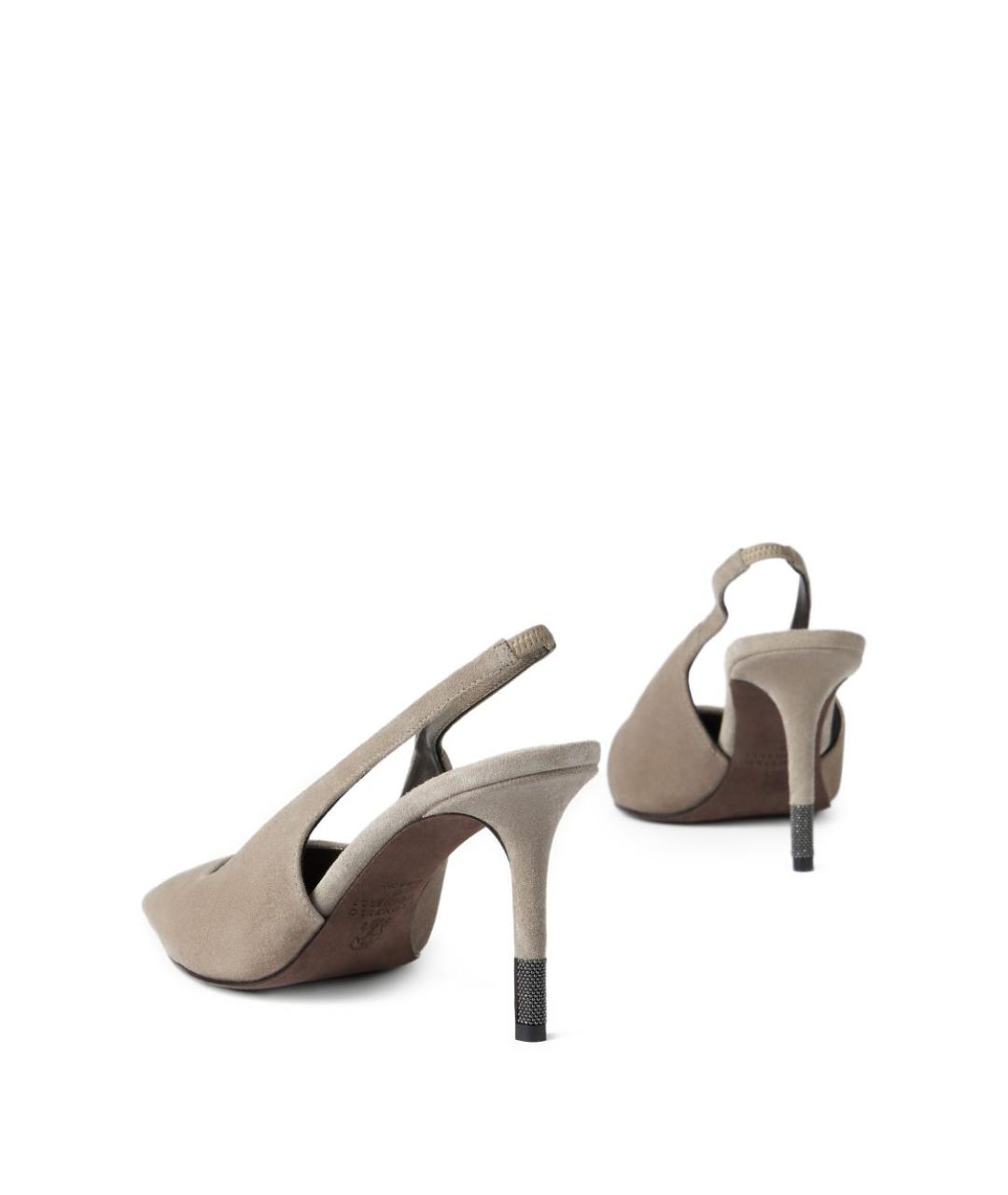 BRUNELLO CUCINELLI Бежевые кожаные туфли, фото 5