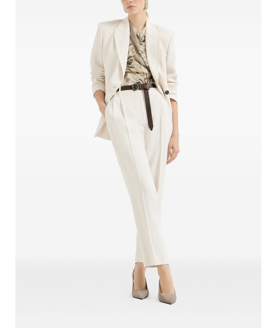 BRUNELLO CUCINELLI Бежевые кожаные туфли, фото 2