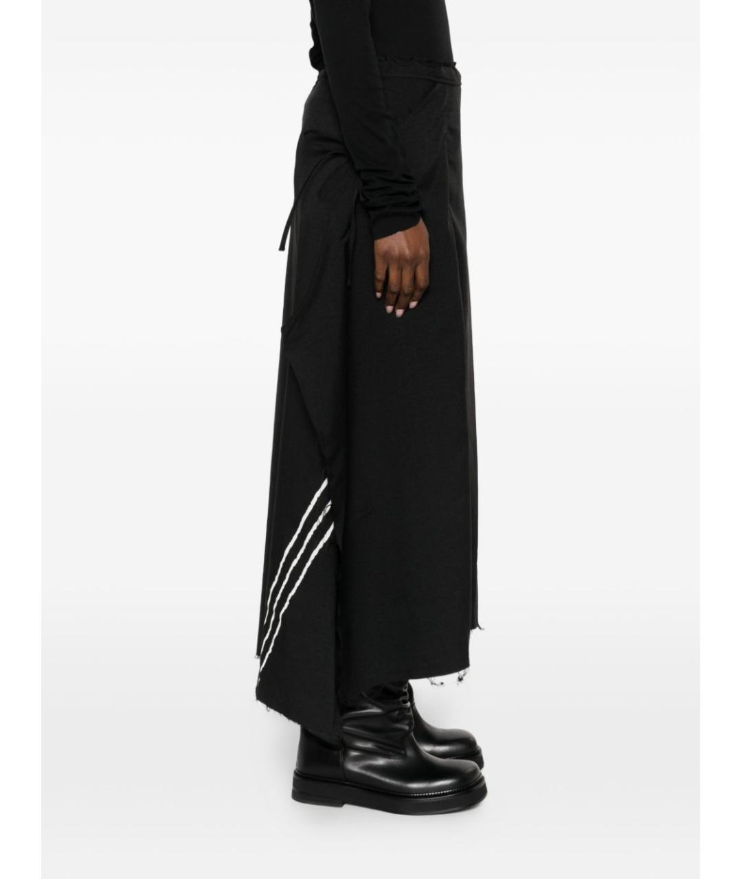 Y-3 Черная полиэстеровая юбка миди, фото 3