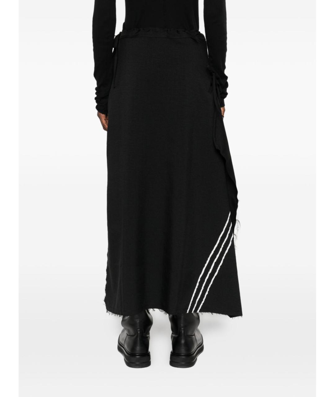 Y-3 Черная полиэстеровая юбка миди, фото 2