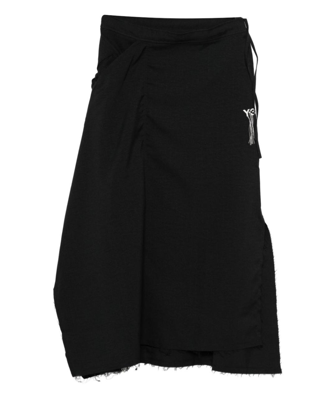 Y-3 Черная полиэстеровая юбка миди, фото 1