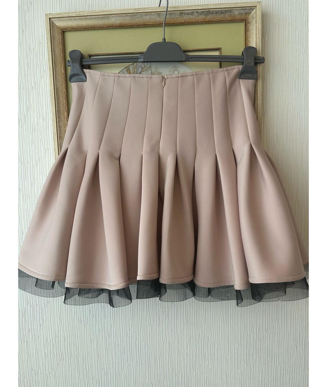 PHILIPP PLEIN Розовая полиэстеровая юбка мини, фото 2