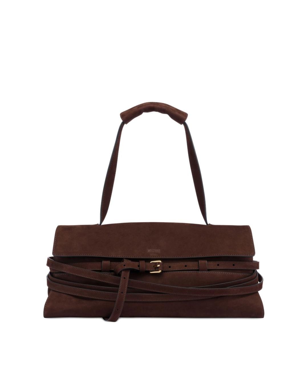 MOSCHINO Коричневая кожаная сумка через плечо, фото 1