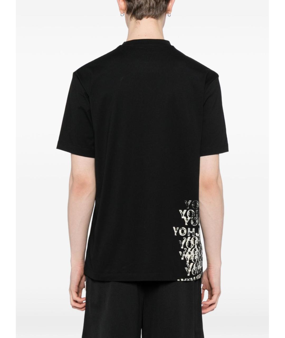 Y-3 Черная хлопковая футболка, фото 3