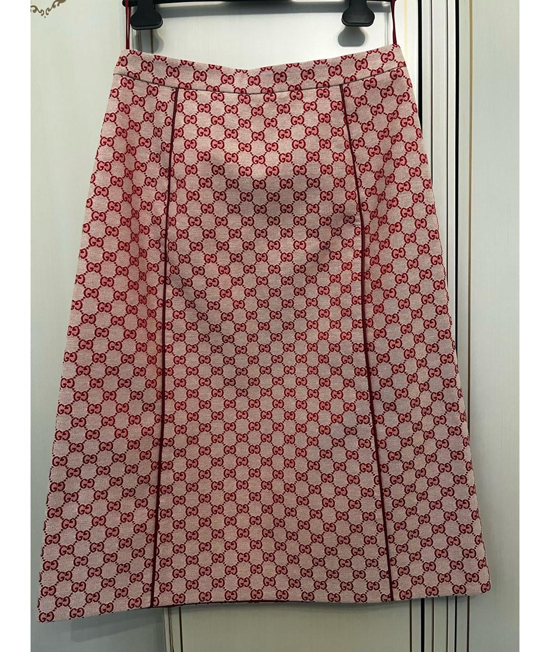 GUCCI Бордовая юбка миди, фото 2