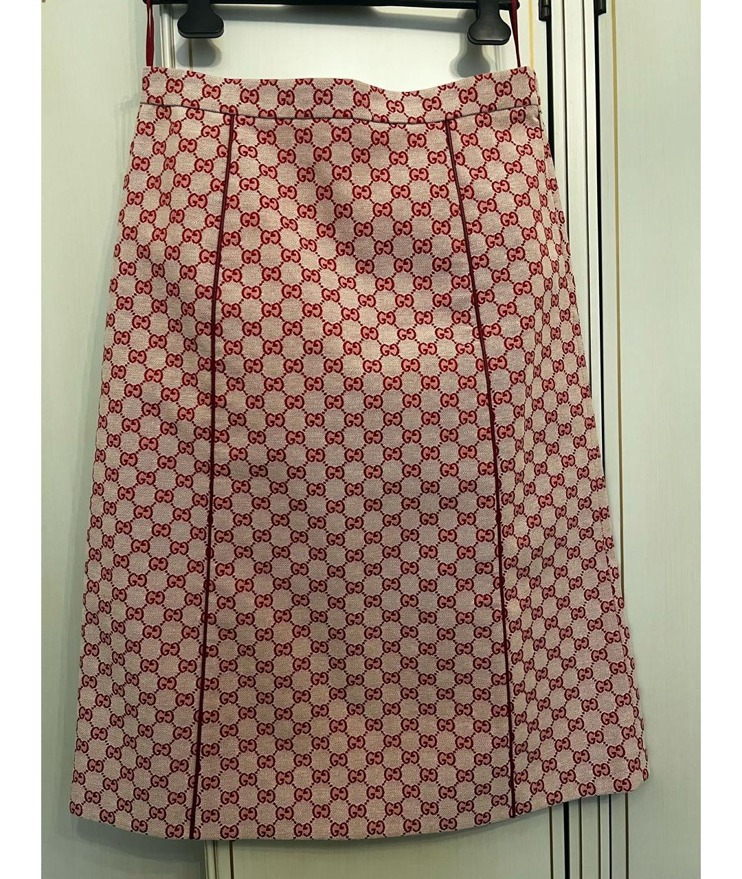 GUCCI Бордовая юбка миди, фото 6