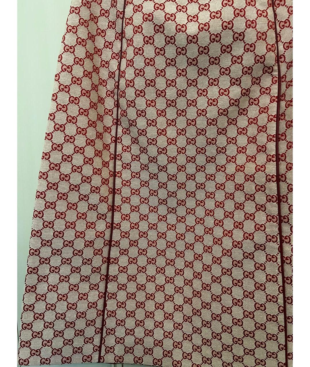 GUCCI Бордовая юбка миди, фото 3