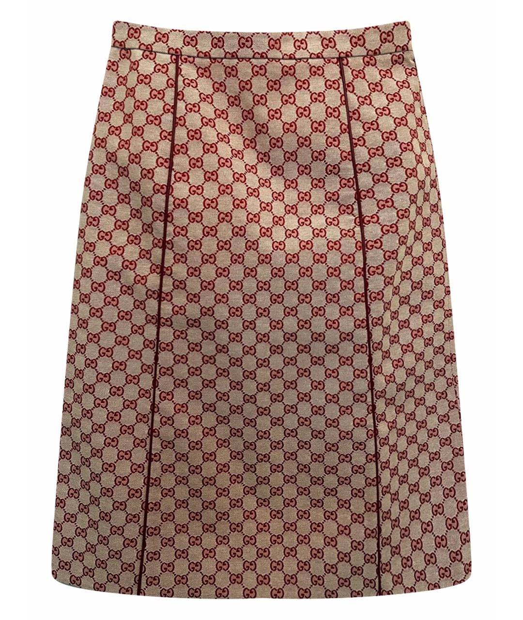 GUCCI Бордовая юбка миди, фото 1