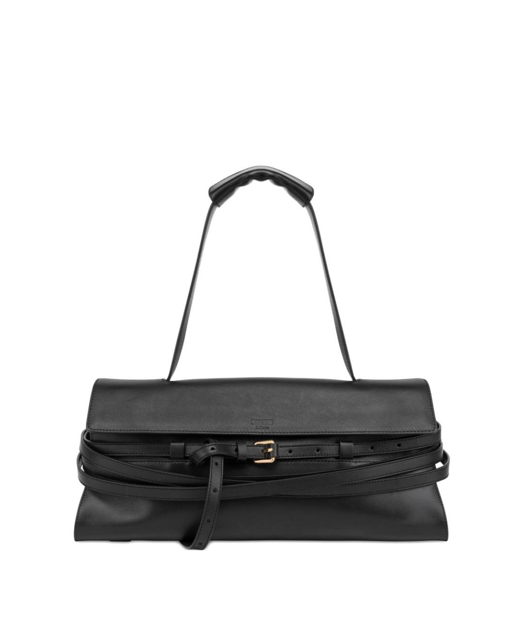 MOSCHINO Черная кожаная сумка через плечо, фото 1