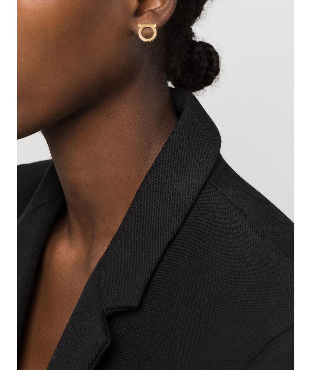 FERRAGAMO Золотые латунные серьги, фото 2