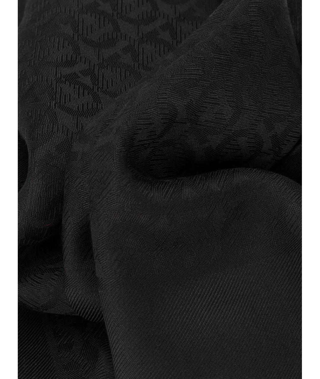 FERRAGAMO Черный шерстяной шарф, фото 2