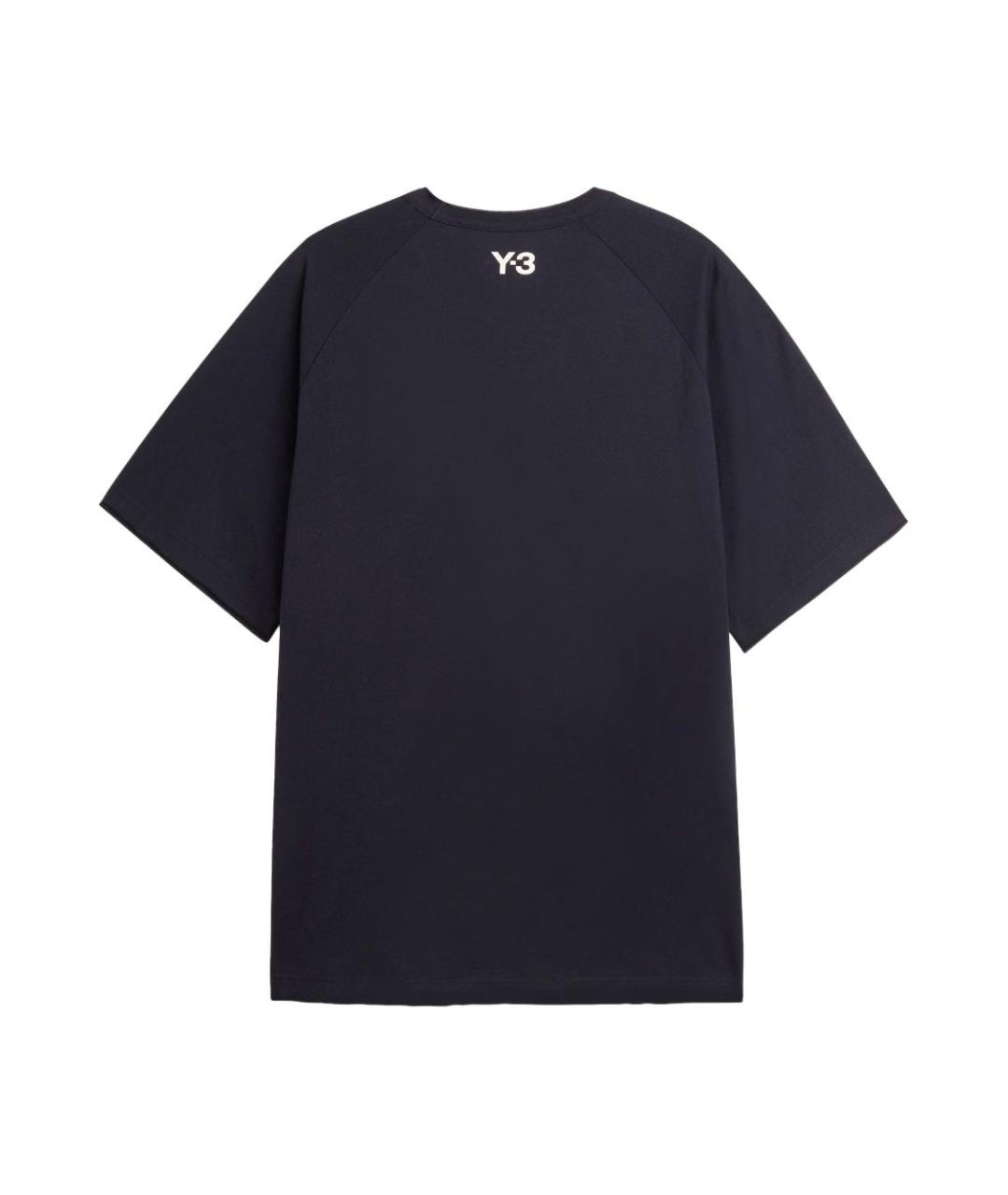 Y-3 Черная хлопковая футболка, фото 2