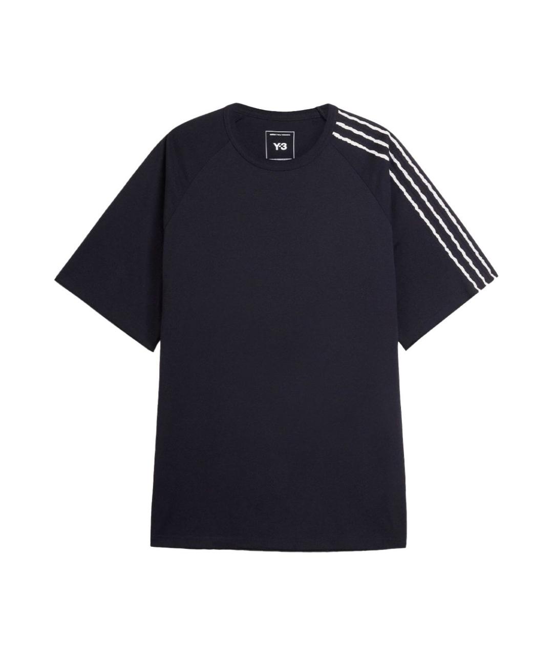 Y-3 Черная хлопковая футболка, фото 1