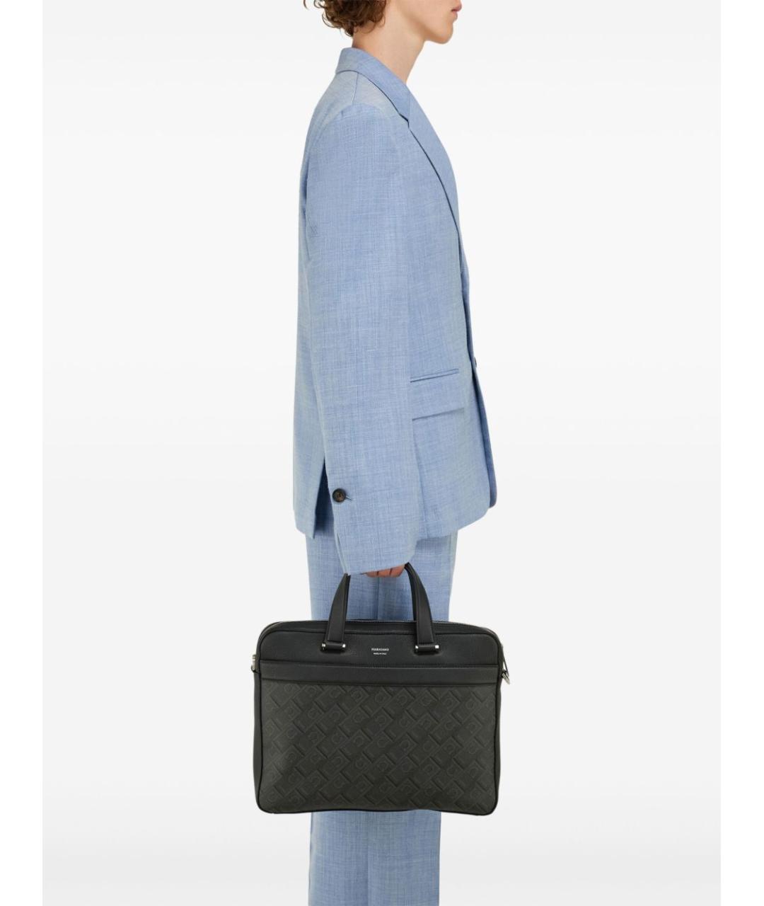 FERRAGAMO Черный портфель, фото 6