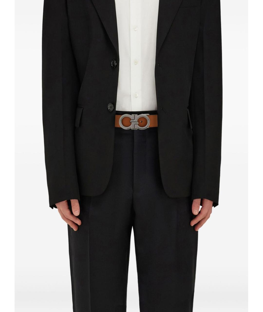 FERRAGAMO Коричневый кожаный ремень, фото 2