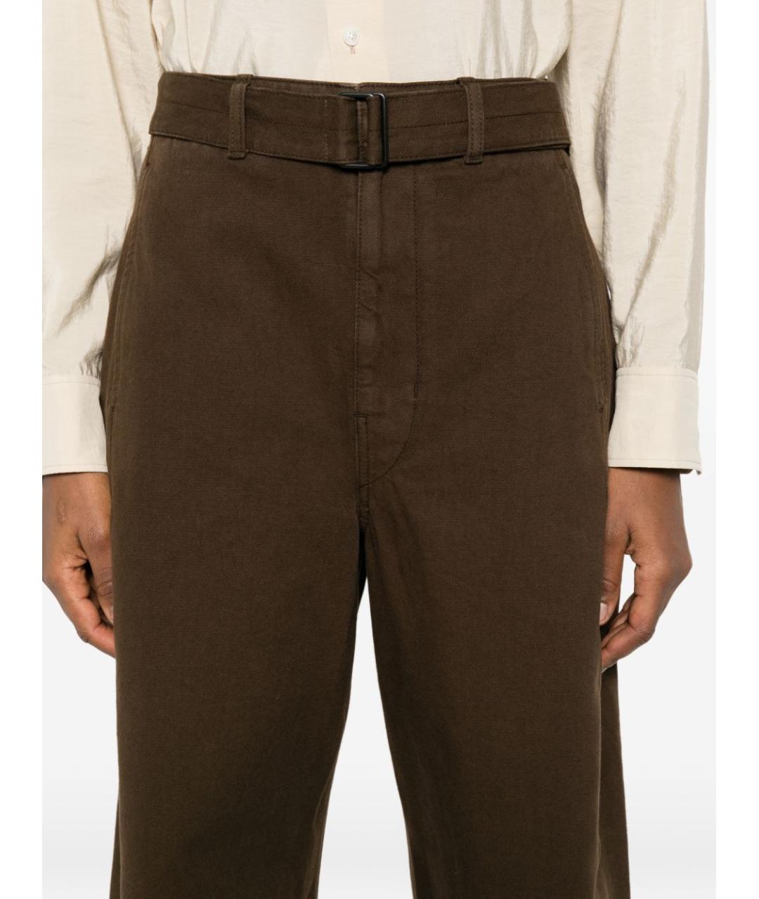 LEMAIRE Коричневые хлопковые прямые джинсы, фото 4