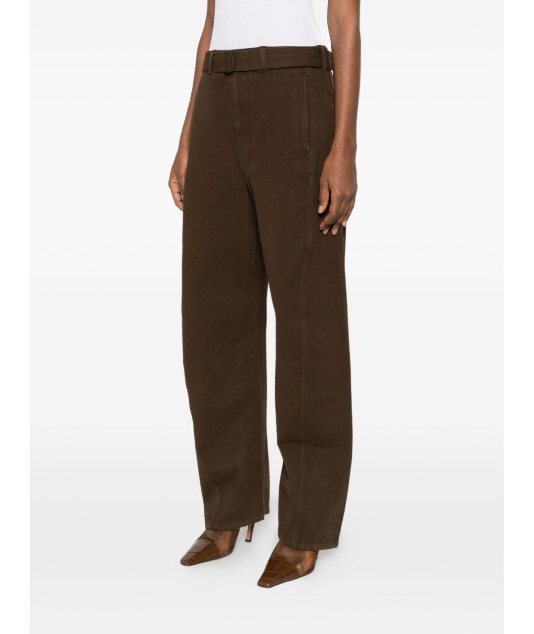 LEMAIRE Коричневые хлопковые прямые джинсы, фото 5