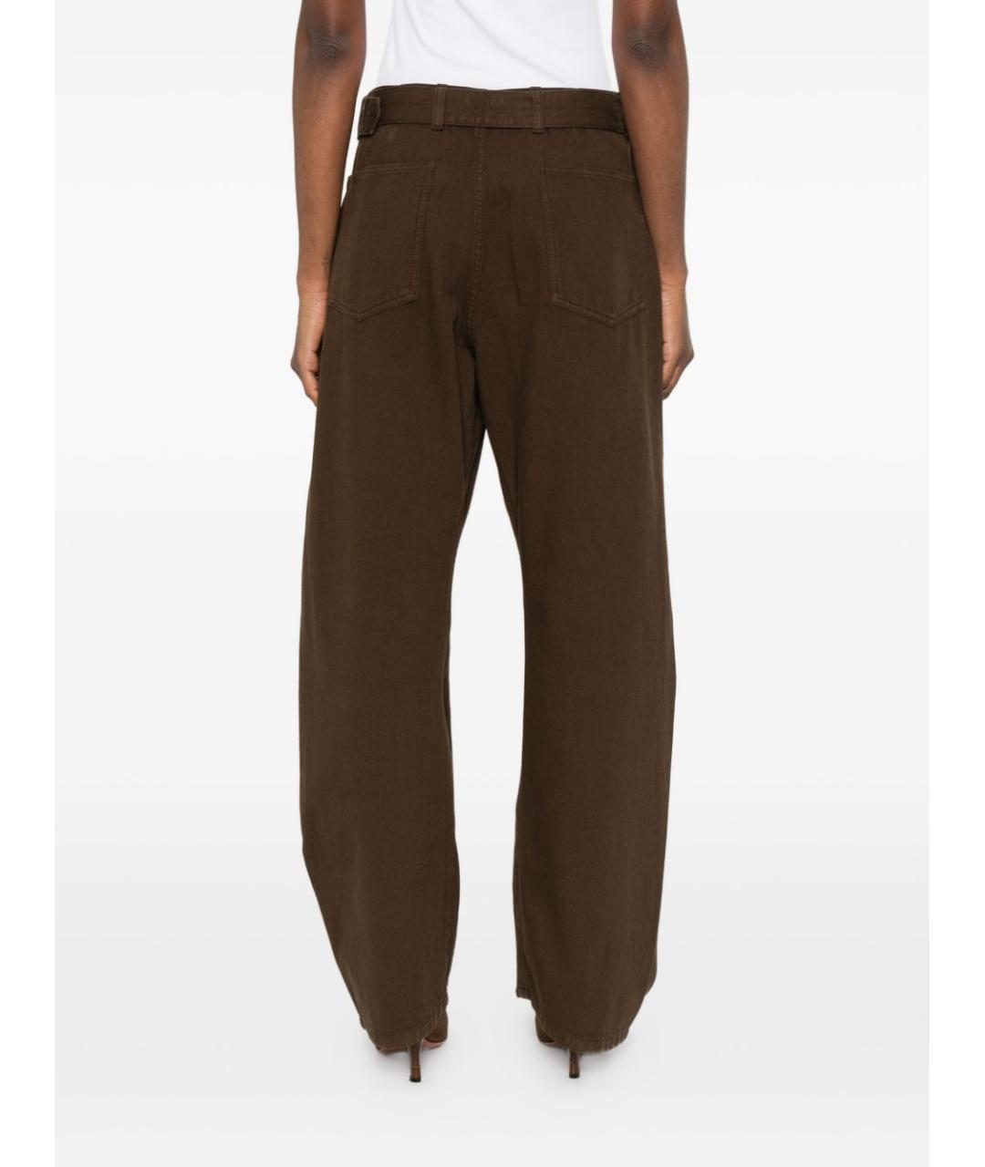 LEMAIRE Коричневые хлопковые прямые джинсы, фото 3