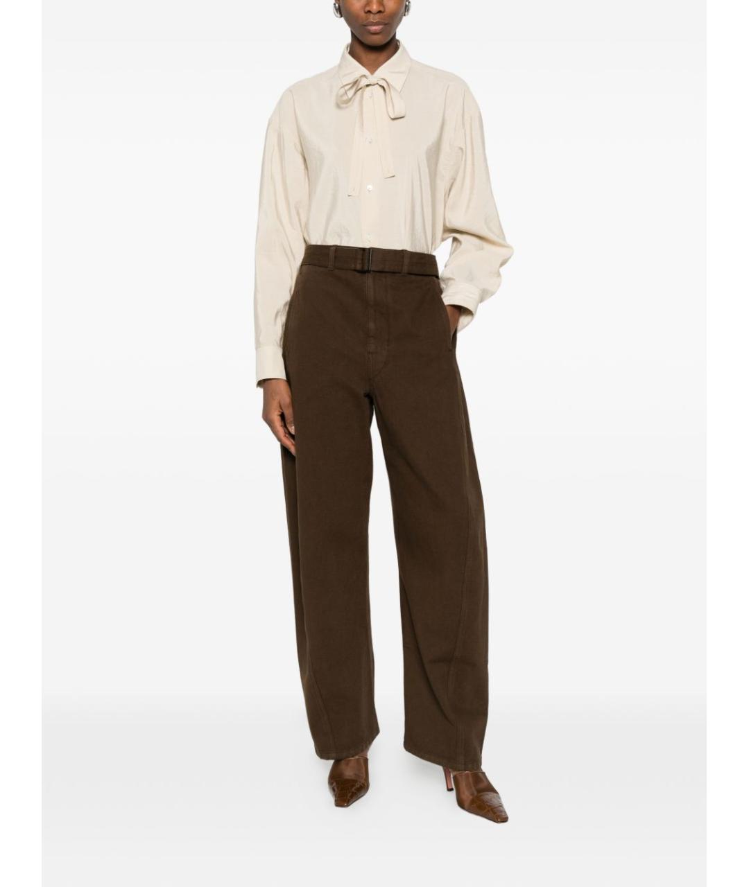 LEMAIRE Коричневые хлопковые прямые джинсы, фото 2