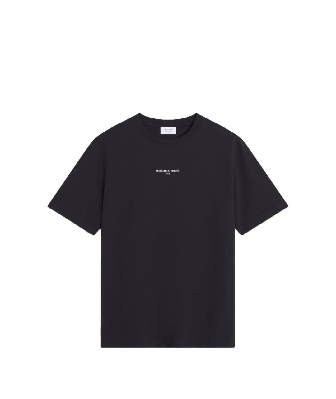 MAISON KITSUNE Черная хлопковая футболка, фото 1