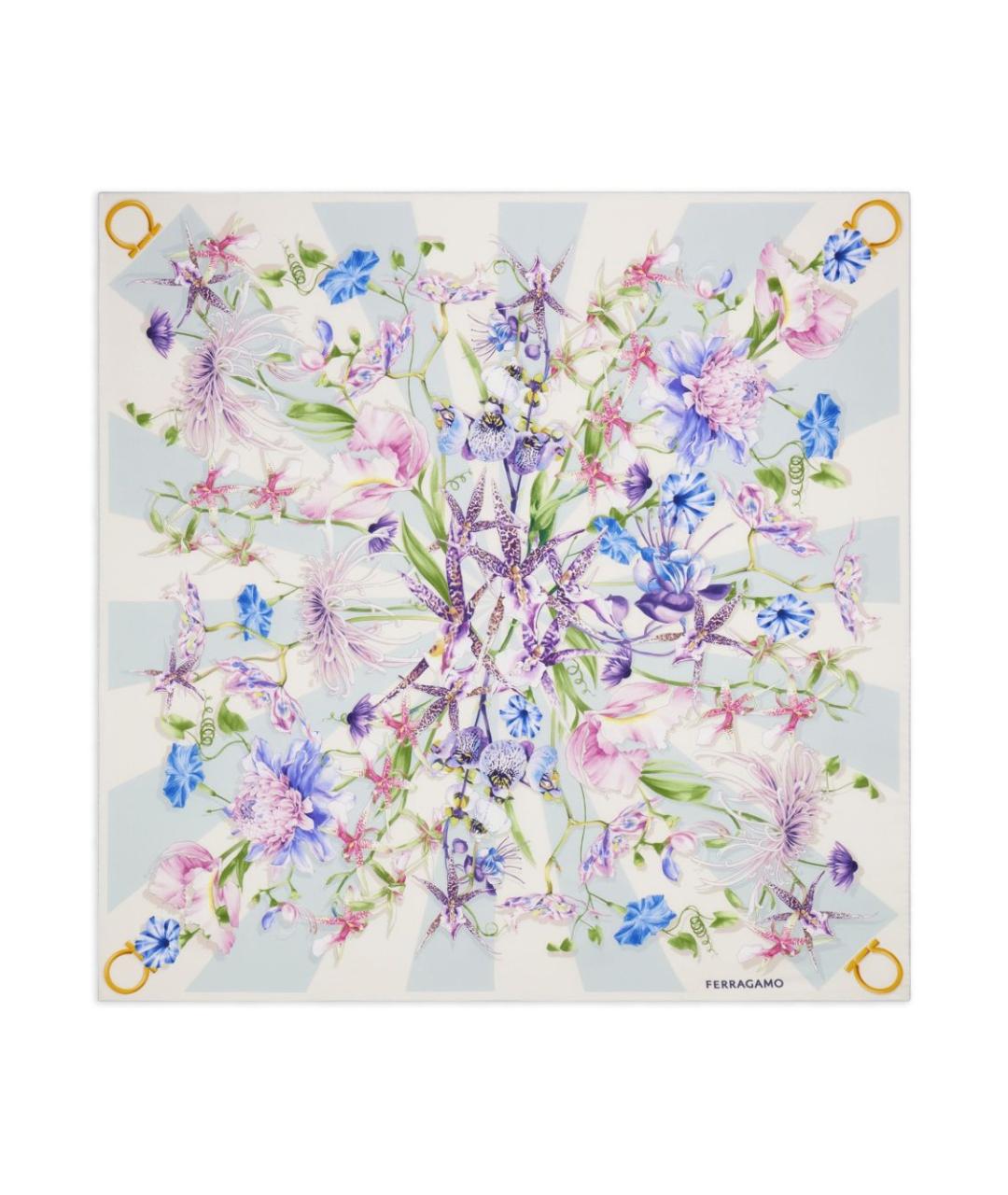 FERRAGAMO Голубой шарф, фото 1