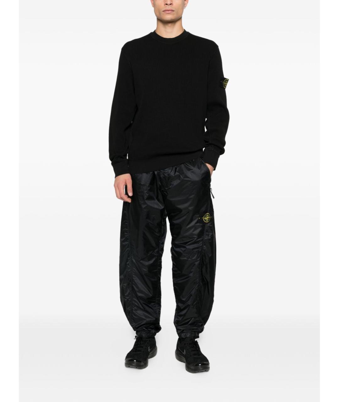 STONE ISLAND Черный хлопковый джемпер / свитер, фото 2