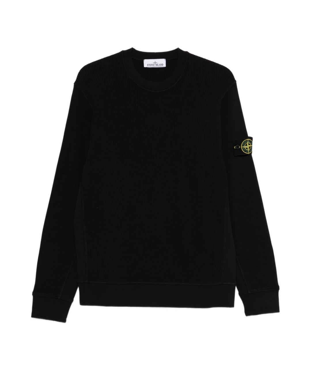 STONE ISLAND Черный хлопковый джемпер / свитер, фото 1