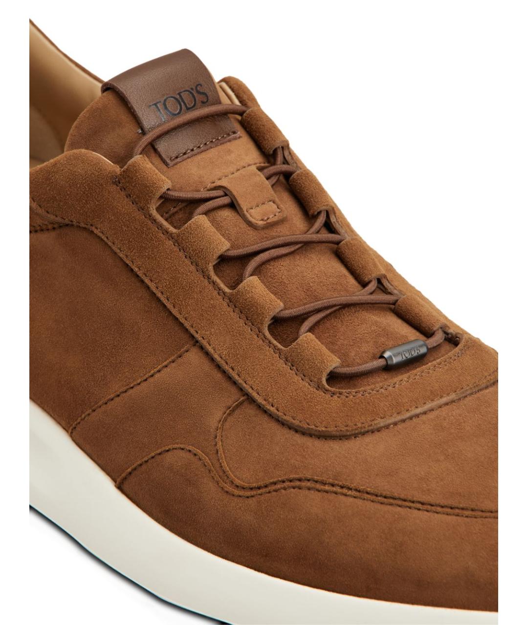 TOD'S Коричневые замшевые низкие кроссовки / кеды, фото 5