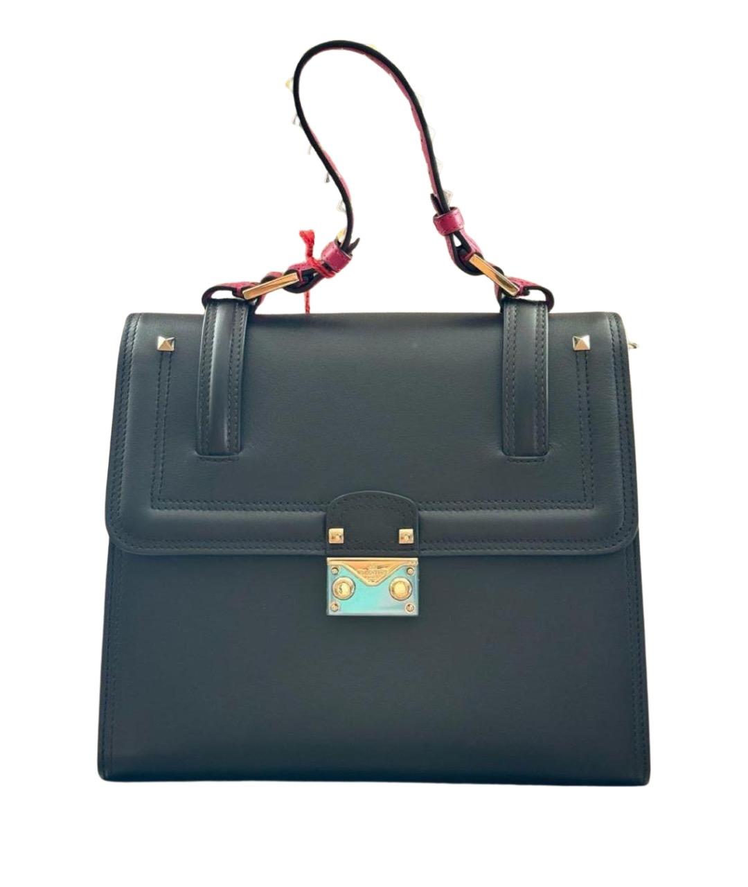 VALENTINO Черная кожаная сумка через плечо, фото 1