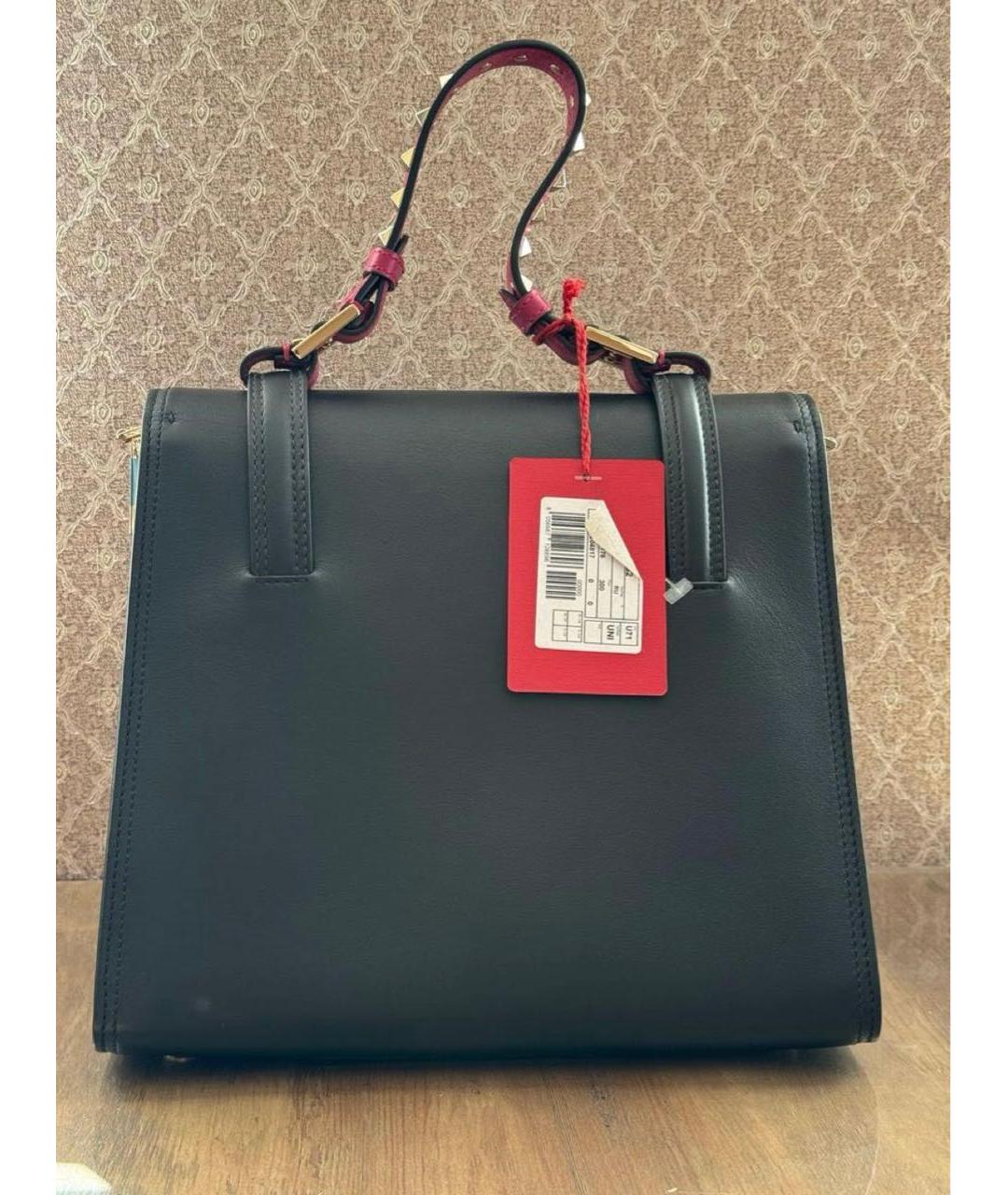 VALENTINO Черная кожаная сумка через плечо, фото 3