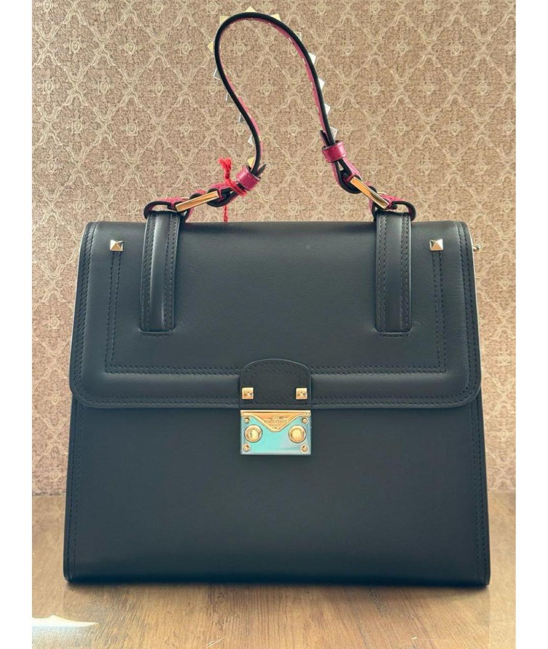 VALENTINO Черная кожаная сумка через плечо, фото 9