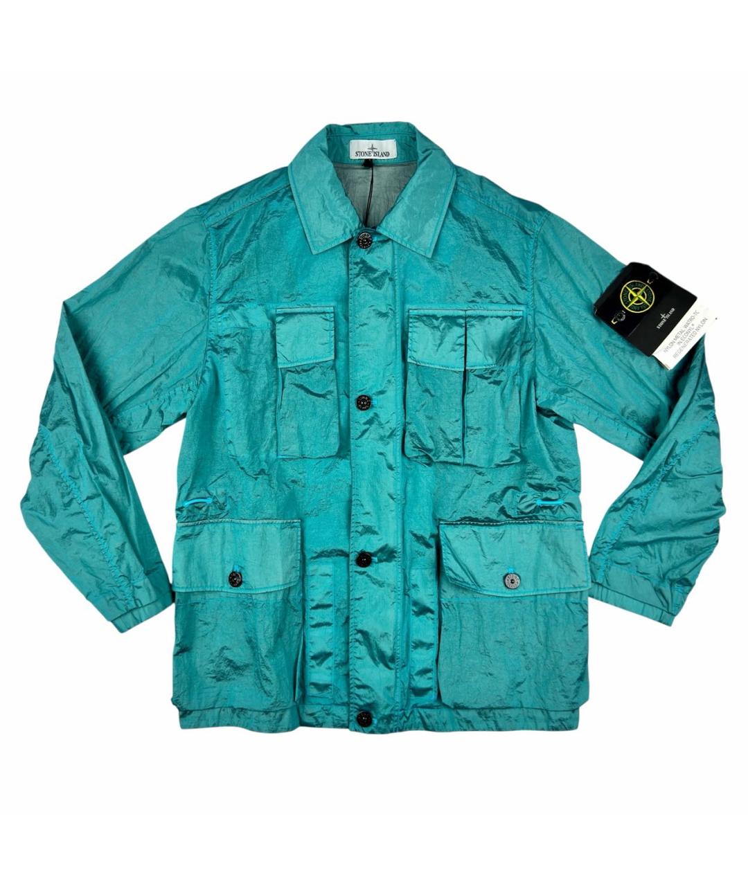 STONE ISLAND Бирюзовая полиамидовая куртка, фото 1
