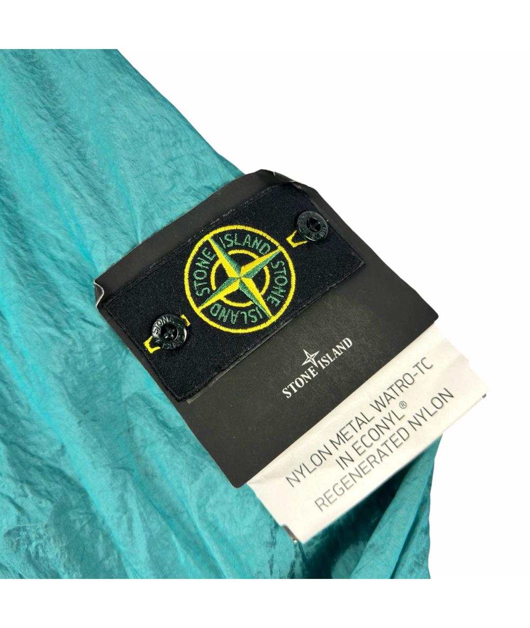 STONE ISLAND Бирюзовая полиамидовая куртка, фото 4