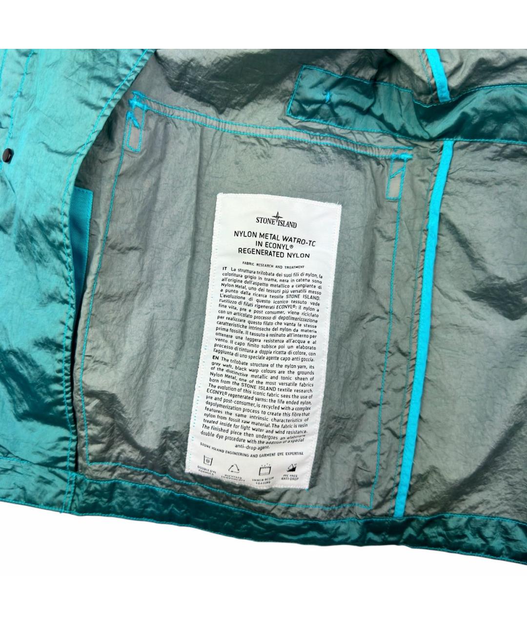 STONE ISLAND Бирюзовая полиамидовая куртка, фото 6