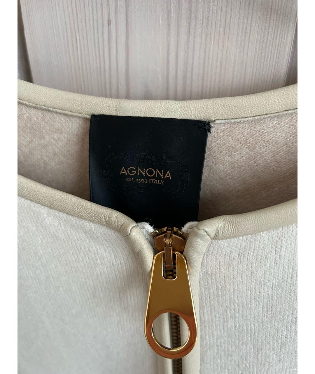 AGNONA Бежевое кашемировое пальто, фото 3