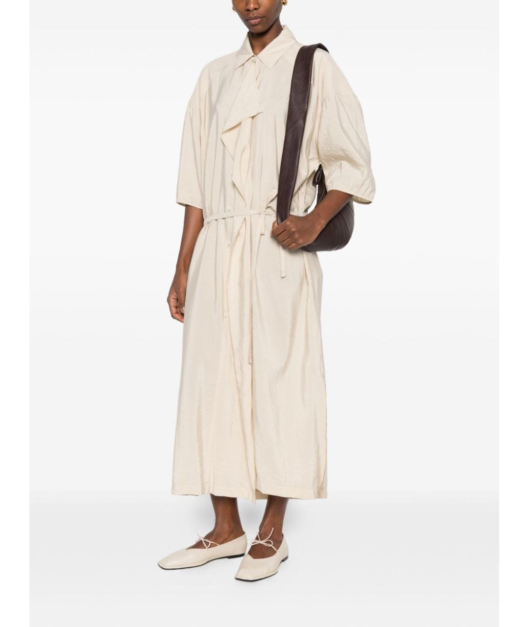 LEMAIRE Белое шелковое повседневное платье, фото 5