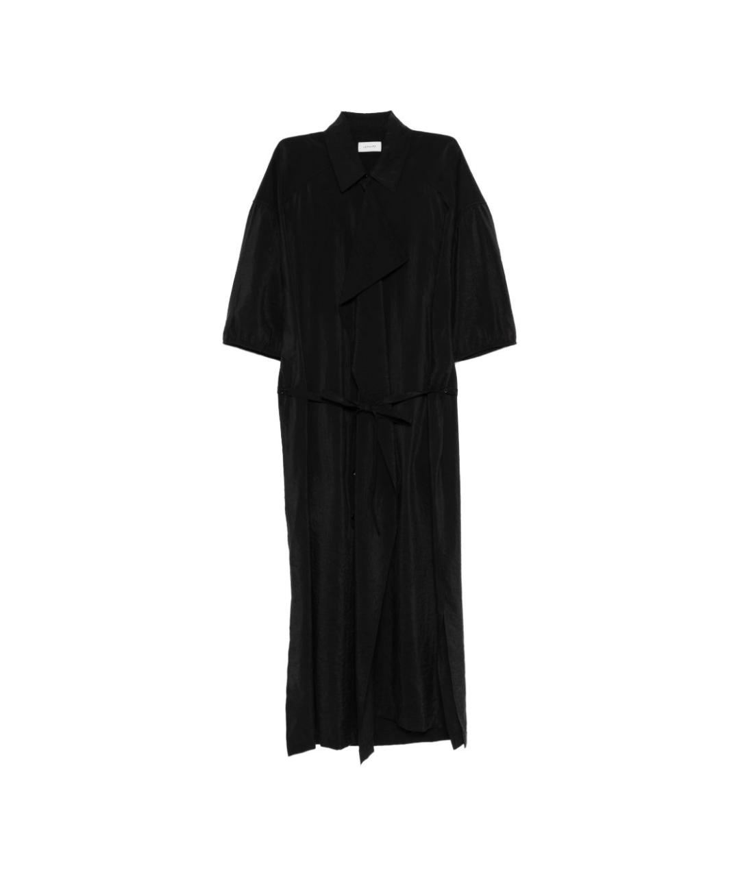 LEMAIRE Черное шелковое повседневное платье, фото 1