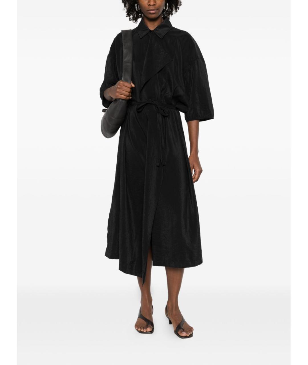 LEMAIRE Черное шелковое повседневное платье, фото 6