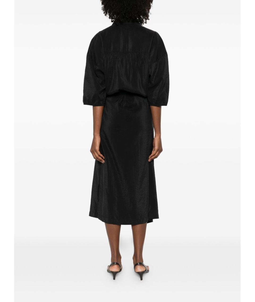 LEMAIRE Черное шелковое повседневное платье, фото 4