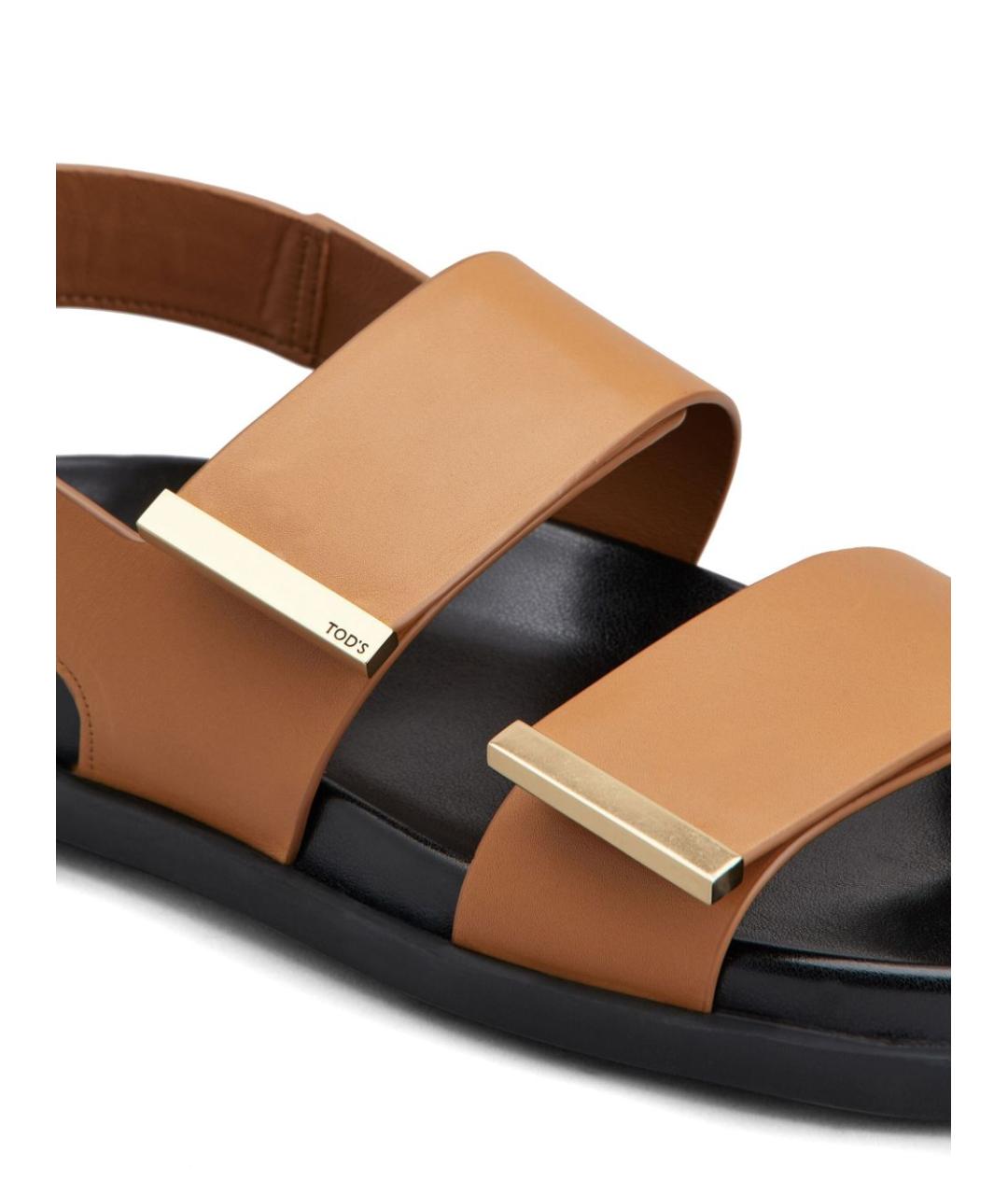 TOD'S Коричневые кожаные босоножки, фото 3