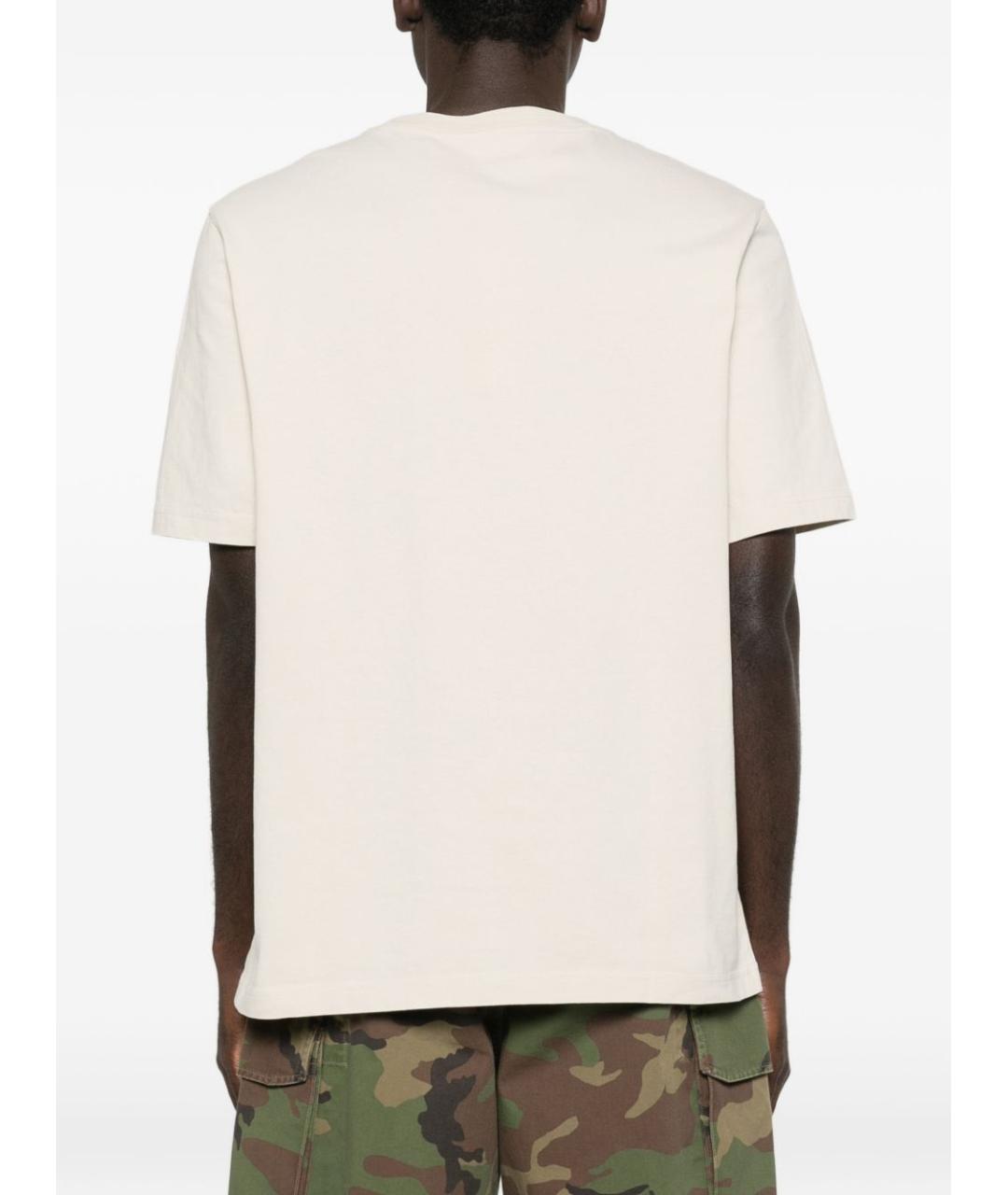 MAISON KITSUNE Бежевая хлопковая футболка, фото 3