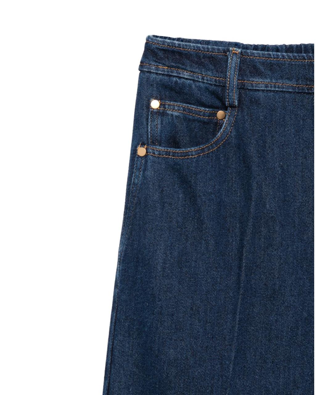 FORTE FORTE Синие хлопковые прямые джинсы, фото 3